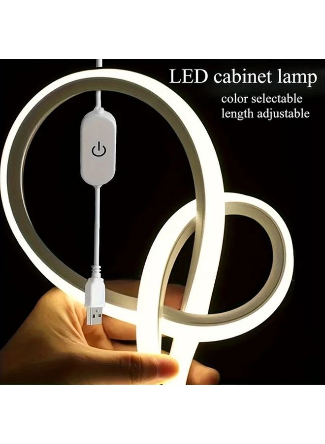 Warm White USB Dimmable LED Strip Light Adjustable Length For Home Decor - Image 1